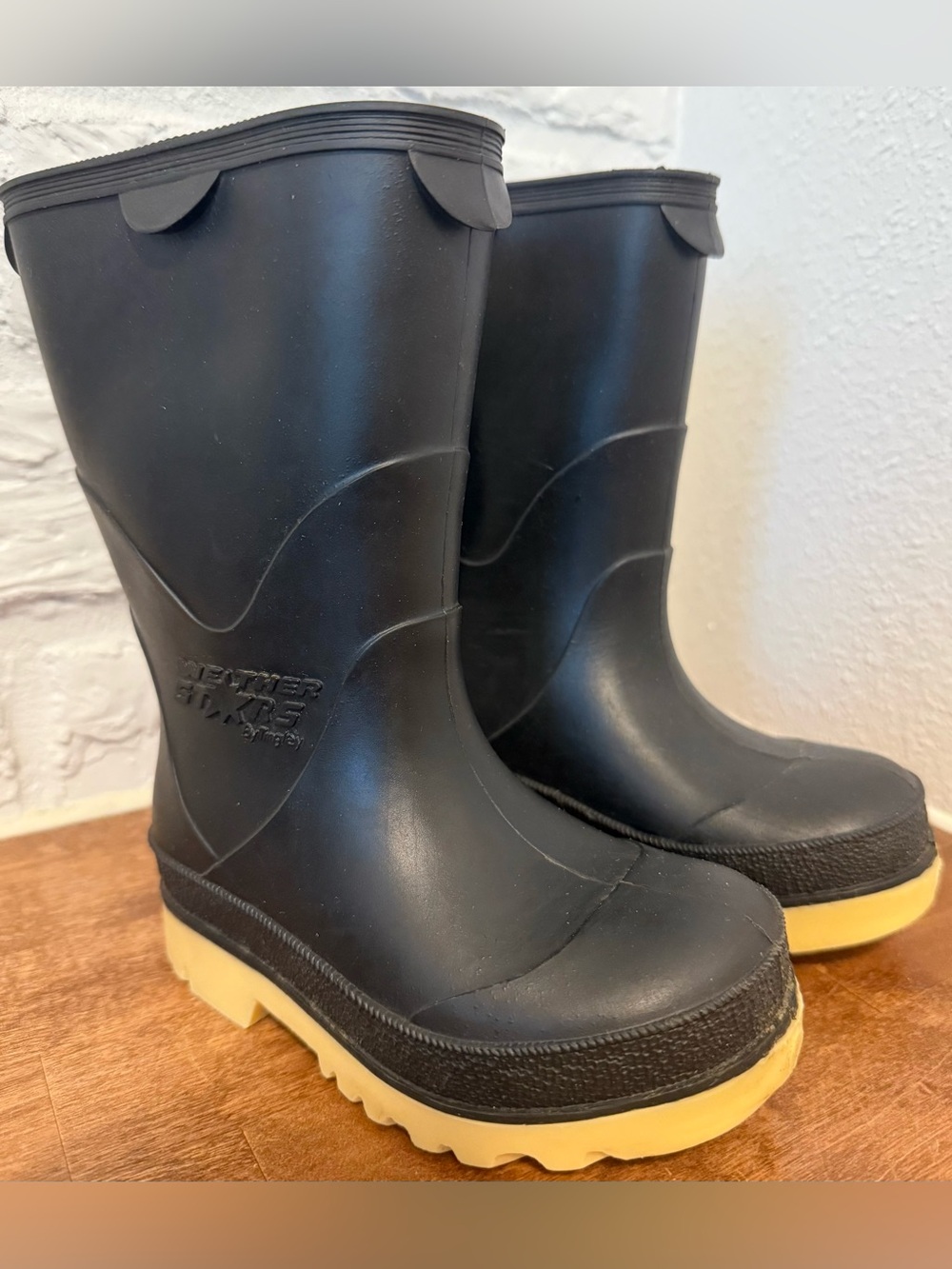 Weather Step by Tiniboy Black Toddler Size 8 Rain Boots